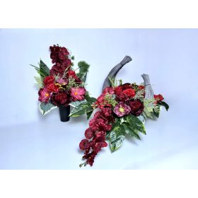   "Półksiężyc w Czerwieni" - Set Decorativo per Tombe con Composizione e Bouquet