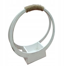   Base in Legno Stile Elegante con Manico in Juta - Multiuso e Artigianale