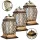 Set di 3 Lanterne Decorative per Tombe con Cappuccio Dorato
