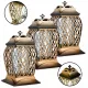 Set di 3 Lanterne Decorative per Tombe con Cappuccio Dorato