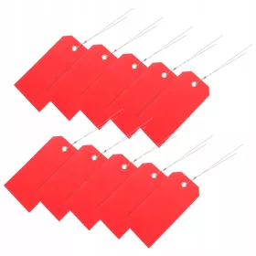    100 etichette/etichette per bagagli rosse resistenti per l'autoetichettatura (fai da te)