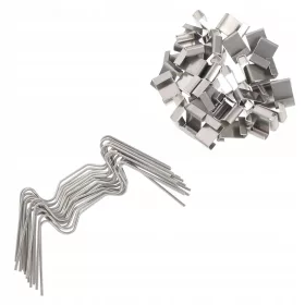    100 CLIP IN ACCIAIO INOX PER L'INSTALLAZIONE DEL VETRO IN UNA SERRA