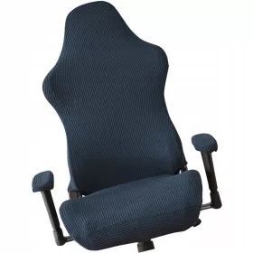    1 SET: FODERA PER SEDIA DA COMPUTER BLU NAVY CON PROTEZIONE PER BRACCIOLI