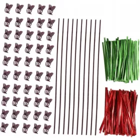   1 set di fermagli per piante da giardino in bambù con clip per orchidee