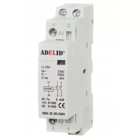   Contattore Adelid SM2 25-20-230V PER GUIDA TH35 2 BINARI MONOFASE