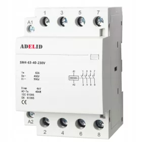   Contattore Adelid SM4 63-40-230V PER GUIDA TH35 TRIFASE 4 CONTATTI