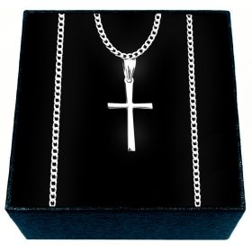  Catena Eva con croce, 50 cm, argento