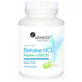   Integratore Alimentare Betaina HCL + Pepsina, Supporto Digestivo, 100 Capsule