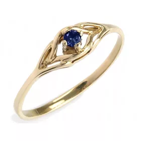    Anello in ORO con zaffiro. altezza dell'anello di fidanzamento