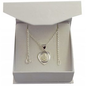    Catena da donna in corda d'argento con medaglione a cuore, pr 925, incisione gratuita