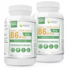   Vitamina B6 P-5-P 50mg + L-Leucina + Prebiotico, Integratore WISH PHARMACEUTICAL