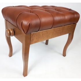  Panca per pianoforte MX, noce chiaro, pelle marrone C-12