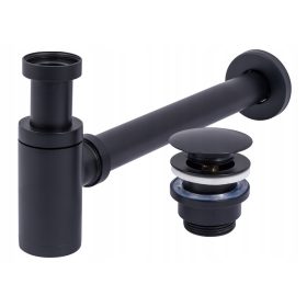  SIFONE LAVABO NERO TAPPO NERO CLICK CLACK REA