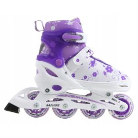    Pattini a rotelle Modi Saphire, misura 34-37, bianchi e viola