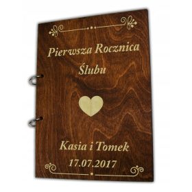    ALBUM FOTOGRAFICO IN LEGNO PER INCISIONE REGALO PRIMO ANNIVERSARIO DI MATRIMONIO
