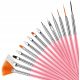  SET DI 15 PENNELLI PER LA DECORAZIONE UNGHIE IBRIDO OMBRE GEL PROBE ROSA