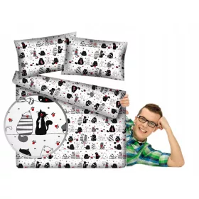   Set Biancheria da Letto in Cotone 160x200 cm + 2 Federe 70x80 cm - Made in Italy