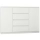  Cassettiera moderna Mobene 140 x 40 x 98 cm bianco opaco