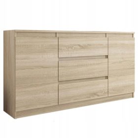    Cassettiera moderna Mobene 140 x 40 x 76 cm, rovere Sonoma opaco