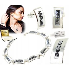    ELEGANTE SET DI GIOIELLI IN ARGENTO 925 SET IN ARGENTO GRECO + INCISIONE