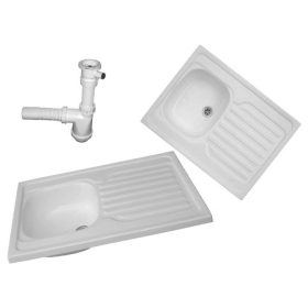  Lavello Polimat a una vasca Polipropilene acrilico bianco