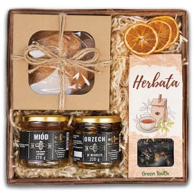  CESTINO REGALO biscotti, miele e tè IN REGALO