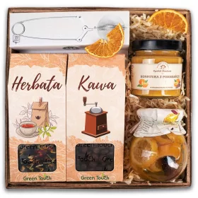  CESTINO REGALO con tè, caffè, infusore GIFT