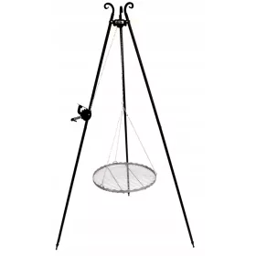    TREPPIEDE XL + MANOVELLA + GRIGLIA XL INOX FORGIATO - GRIGLIA S216
