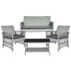  Set mobili da giardino eHokers technorattan Kalina grigio 4 pz.