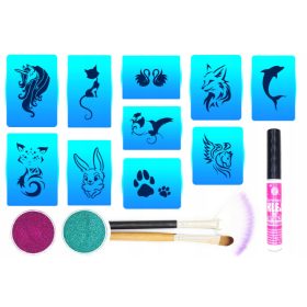  Set n.4 polvere di colla per modelli di tatuaggi glitterati