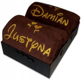    Asciugamani con ricamo nome anniversario di matrimonio 140x70