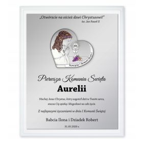    REGALATE IL QUADRO DELLA PRIMA COMUNIONE INCISIONE IN ARGENTO, SOUVENIR IN SCATOLA DECORATIVA