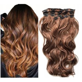    Parrucchino, capelli lunghi sintetici, castano scuro, Women's Hair Island