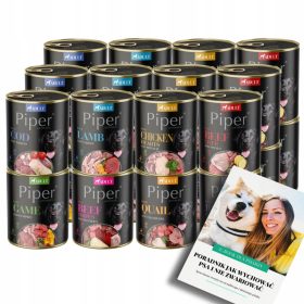   DOLINA NOTECI PIPER Alimento umido per CANI MIX 8 Gusti 24x 800g + EBOOK CANE