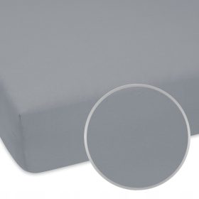  Lenzuolo in cotone grigio con elastico, 90x180 cm