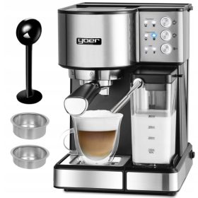    Macchina per caffè espresso automatica Yoer Lattimo 1350 W argento/grigio