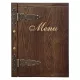 COPERTINA A4 SCHEDA MENU IN LEGNO CON ALLESTIMENTI PER MENU RISTORANTE