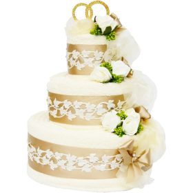    Torta composta da 4 asciugamani SPESSI. REGALO DI MATRIMONIO