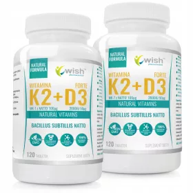   Vitamina K2 MK-7 + D3 2000IU FORTE di Natural VitaminsWish - Integratore Alimentare