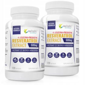   Resveratrol Extract 500mg + L-Leucina da Wish Pharmaceutical - Integratore Potente e Sicuro