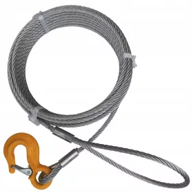   Fune prolunga in acciaio 10mm 6x19 passante con gancio da 15m
