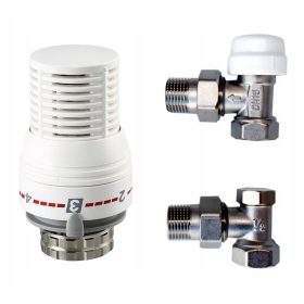  SET TERMOSTATICO AD ANGOLO 1/2 VALVOLE RADIATORE + TESTATA