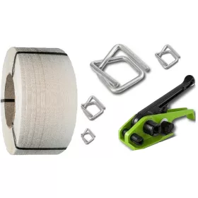   Nastro da 12 mm per reggiare imballaggi su pallet, SET INTERO
