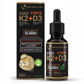   Vitamina K2 MK-7 + D3 in Gocce da Progress Labs - 30ml / 900 Gocce, Prodotto Polacco