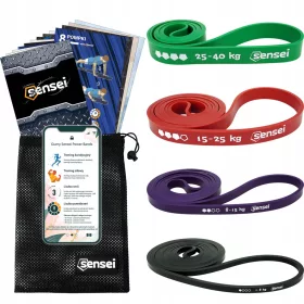  Set di fasce di resistenza sensei Power Bands 1-40 kg 4 pz.