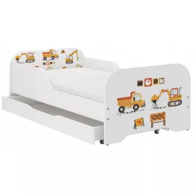  Giocattoli in legno Letto MIKI 74 x 144 cm Bianco