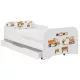 Giocattoli in legno Letto MIKI 74 x 144 cm Bianco