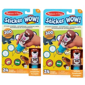  2 libri di adesivi Stickerwow da 300 pezzi + timbro Timbri Melissa & Doug